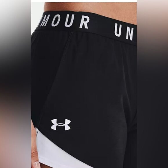 Underarmour Women's UA Play Up 3.0 Shorts Black / White NWT Size X-Large - Picture 3 of 10